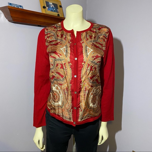 Talbots Petites Merino Wool & Silk Cardigan - Picture 1 of 13